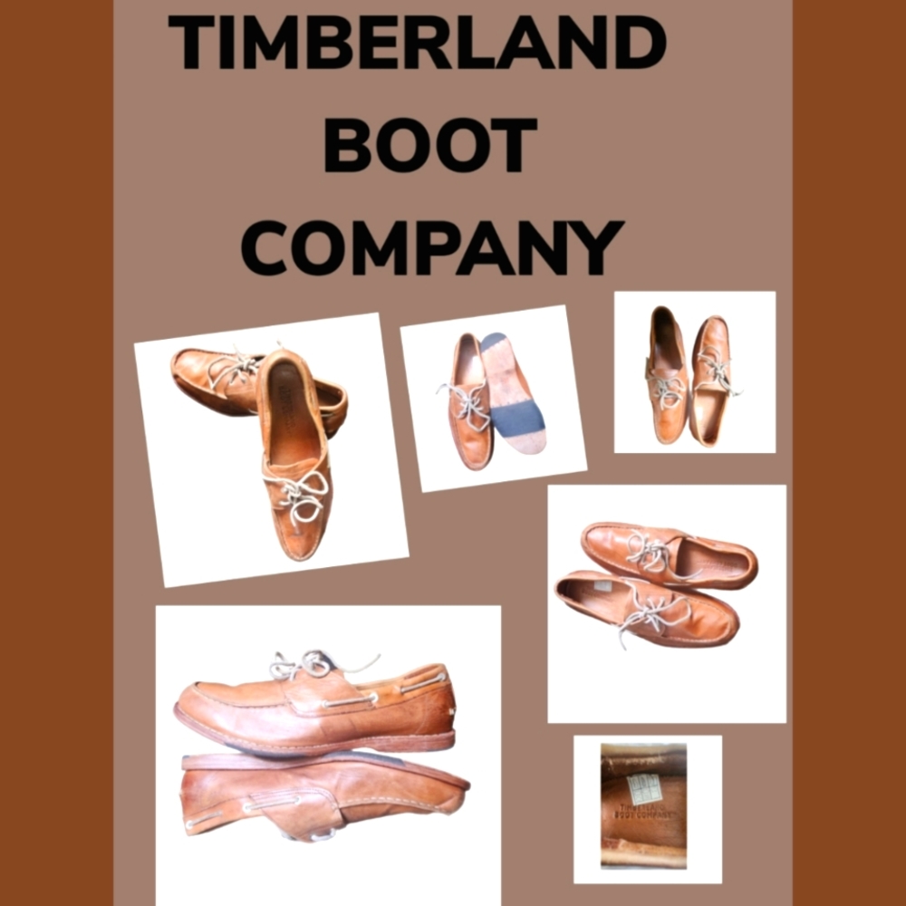 VINTAGE TIMBERLAND BOOT COMPANY MENS BROWN LEATHER DECK BOAT SHOES SIZE 10